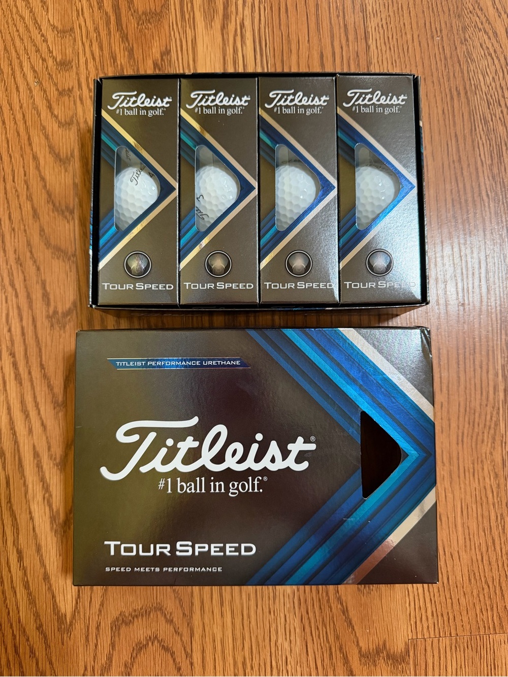 Titleist Tour Speed Golf Balls - White with Blue Accents - 12 Pack